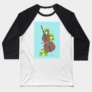 Three funny frogs playing the double bass Baseball T-Shirt